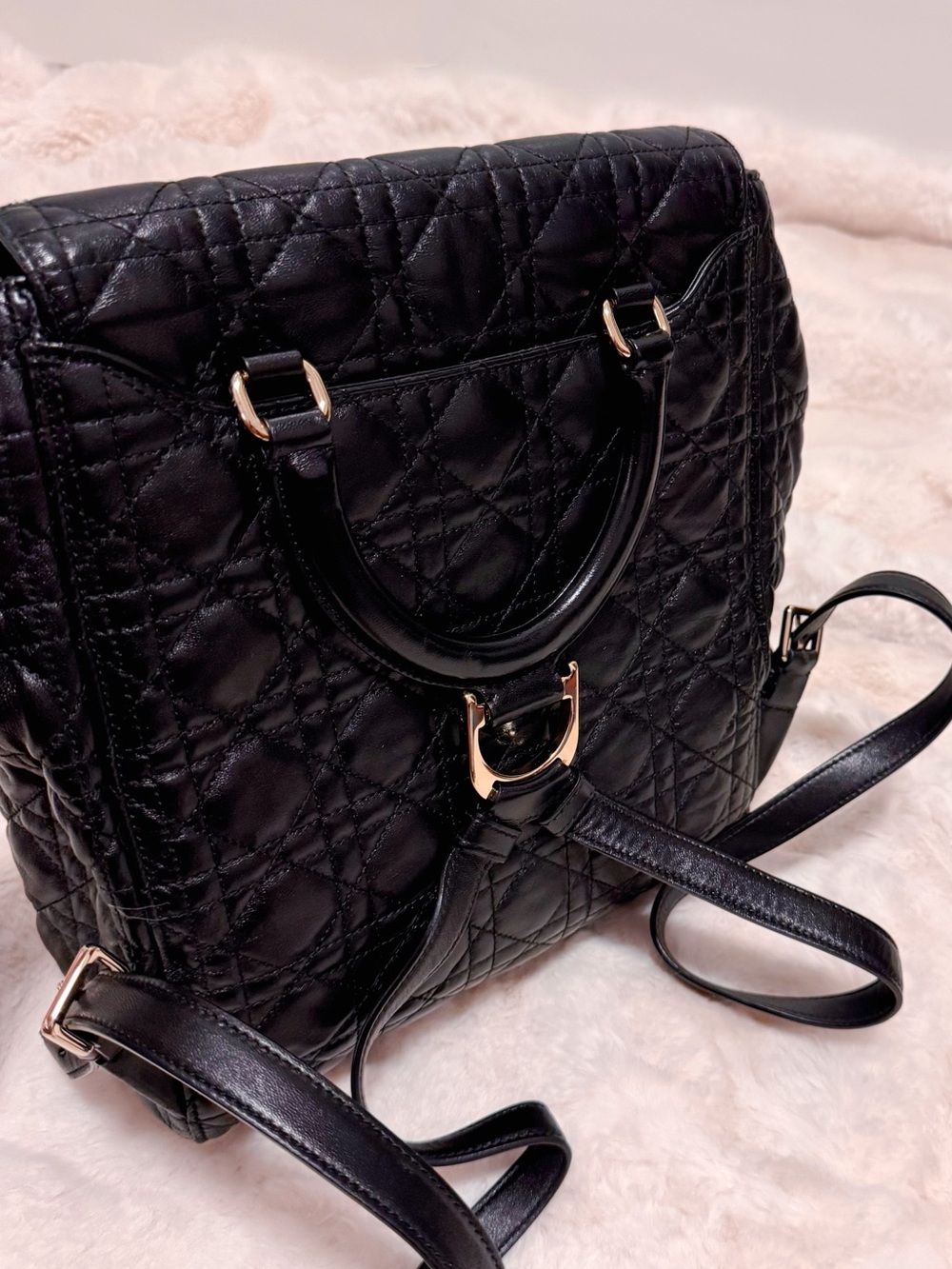 Dior Stardust Charm Medium Black Cannage Leather Backpack - Picture 4 of 9